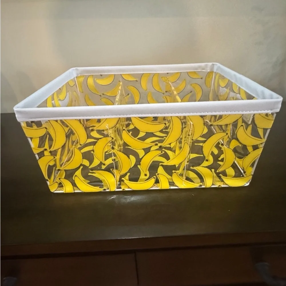 TAYLOR MADISON LG YELLOW “GO BANANAS” PRINT VINYL BATHROOM STORAGE